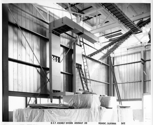 Interior View of the Fremont GMC Automobile Assembly Building Under Construction