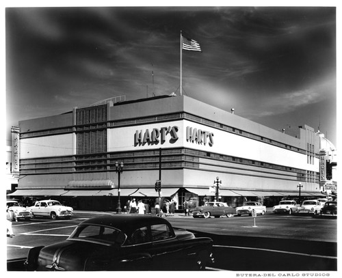 Exterior View of Hart's Department Store with Signature Signage