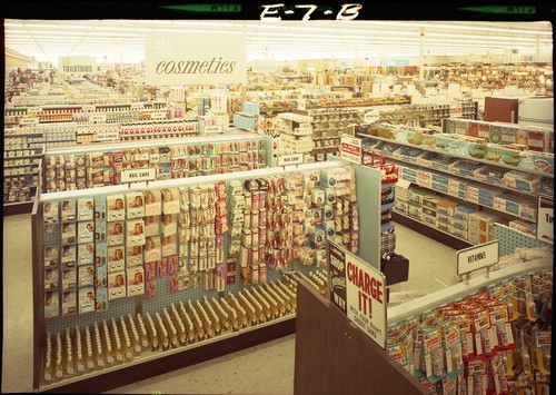 View of the San Jose East Side K-Mart Cosmetics Department