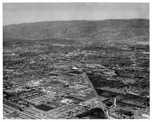 View of San Jose Along Santa Clara - Los Gatos Rd. Next to Railroad Tracks