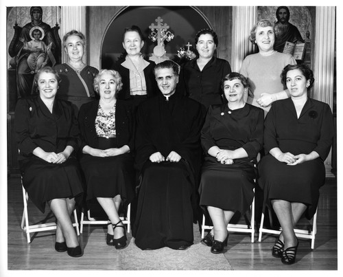 Group Portrait of Female Santa Clara University Teachers and Priest