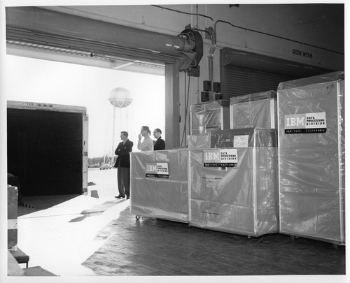 IBM Data Processing Machine Casings on Loading Dock Ready to be Moved on Truck