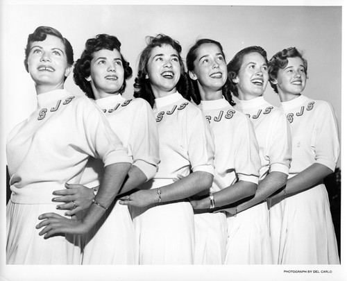 Group Portrait of Six Female San Jose State College Cheerleaders