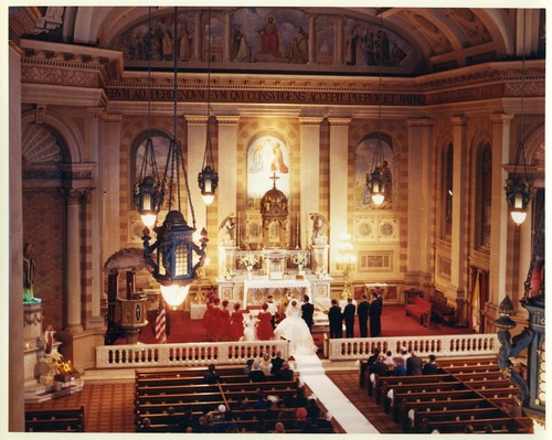 Interior of St. Joseph Catholic Church During Wedding Ceremony