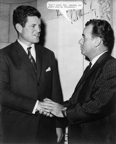 Ted Kennedy and Unidentified Male Shaking Hands