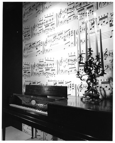 Image Showing Piano and Sheet Music Wall Paper at Hart's Dept. Store