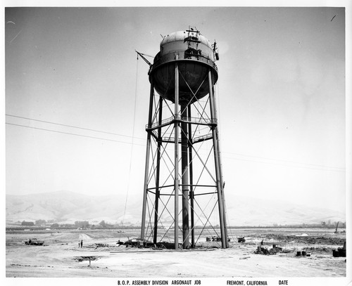 Water Tower Construction at the Fremont GMC Plant Building Site