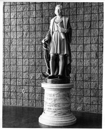 Statue of Christopher Columbus Inside the 1958-2005 San Jose City Hall Building