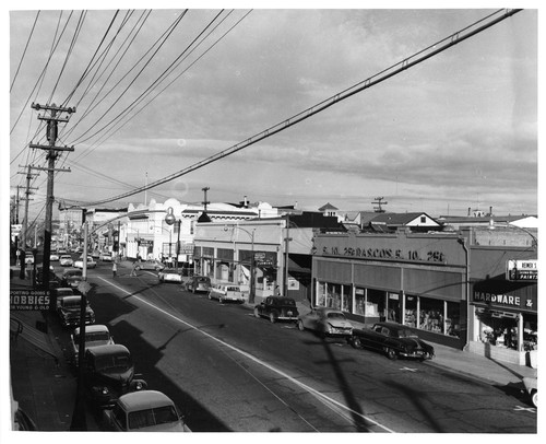 Street View of Downtown Santa Clara, California with Businesses