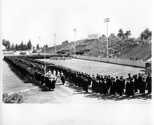 San Jose State College Graduation Ceremony Held at the Stadium