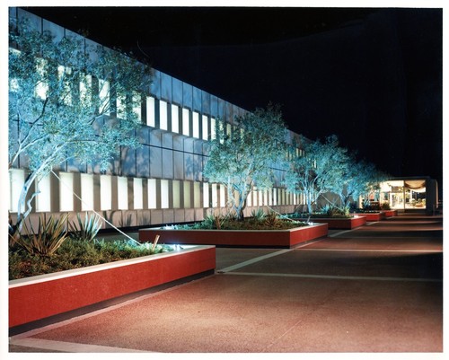 View of the Fremont General Motors Corporation Building by Night