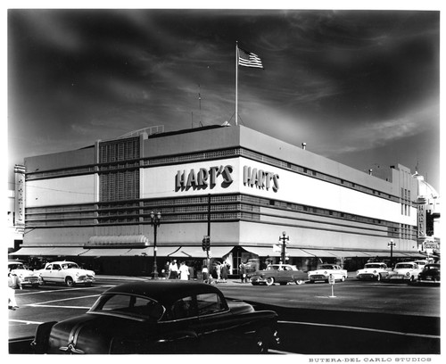 Exterior View of Hart's Department Store with Signature Signage