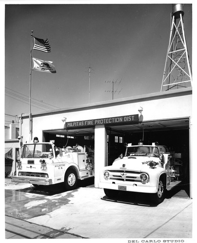 Milpitas, California Fire Protection District Building and Trucks