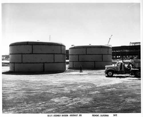 Image of Two Large Liquids Storage Tanks at the GMC Assembly Plant