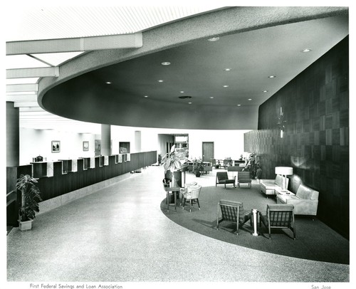 Interior of the First Federal Savings and Loan Association Bank, San Jose