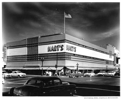 Exterior View of Hart's Department Store with Signature Signage