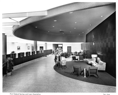 Interior of the First Federal Savings and Loan Association Bank, San Jose