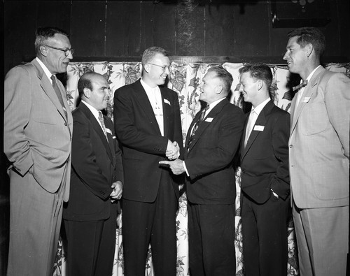 Members of the San Jose State College Phi Epsilon Kappa Society at a Banquet