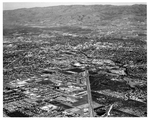 View of San Jose Along Santa Clara - Los Gatos Rd. Next to Railroad Tracks