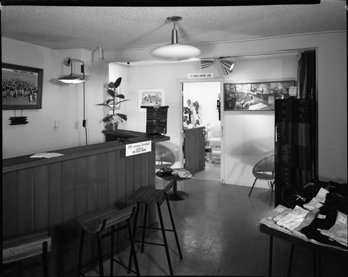 Reception Area and Entrance to Jimmie's Barber Shop Inside Mosher's for Men