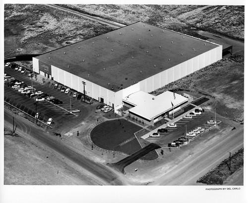 Aerial View of the Container Corporation of America Building and Parking Lot