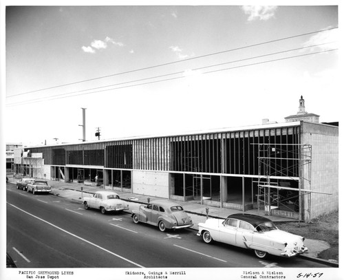 Exterior View of the San Jose Greyhound Bus Depot Building Under Construction