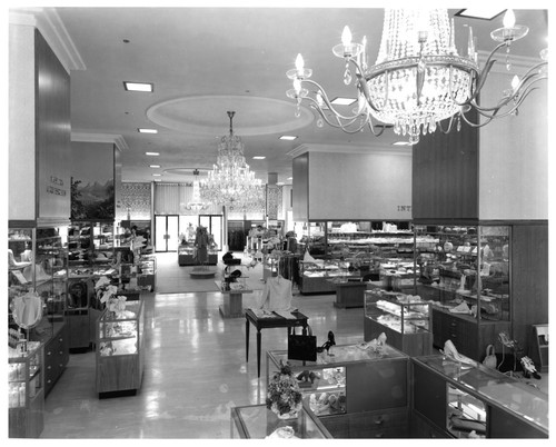 View of the I. Magnin & Co. Department Store Accessories Department