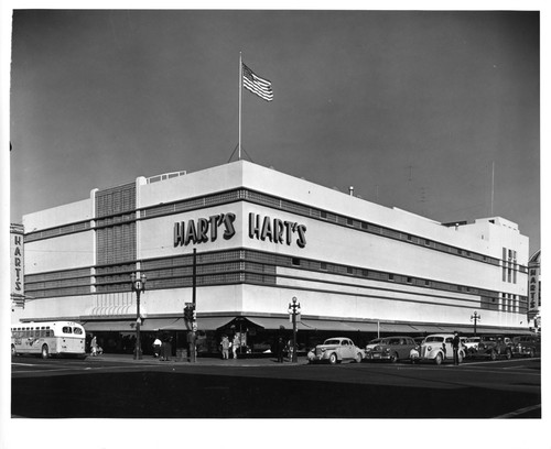 Exterior View of Hart's Department Store with Signature Signage