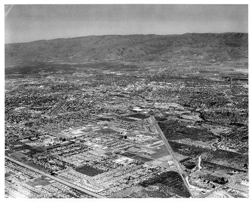 View of San Jose Along Santa Clara - Los Gatos Rd. Next to Railroad Tracks