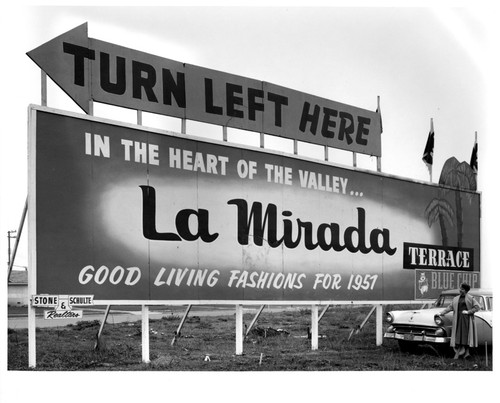 Large Road Sign for La Mirada Terrace Housing Development
