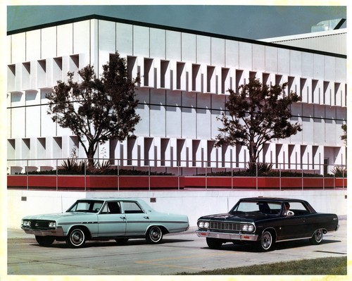 Partial View of the Fremont General Motors Corp. Building with Automobiles