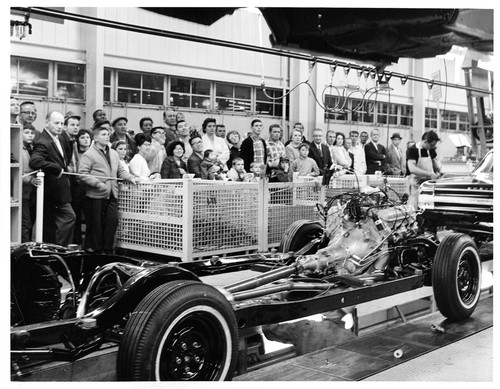 Visitors Observing the Assembly of Chevrolet Cars at the Fremont GMC Plant