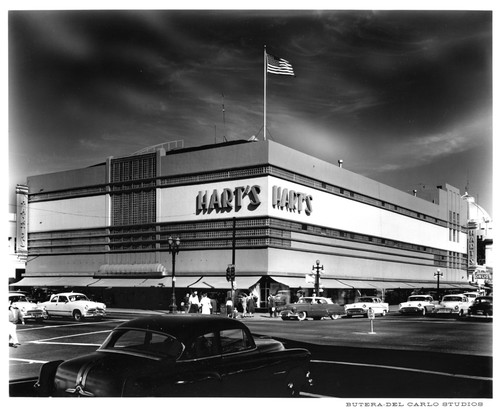 Exterior View of Hart's Department Store with Signature Signage