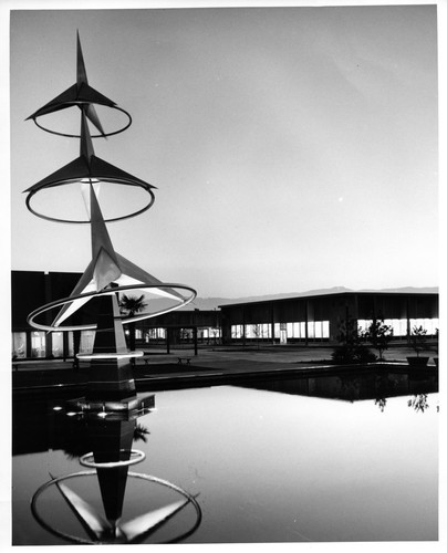 Hydrogyro Sculpture with Reflecting Pool and IBM San Jose Building 25