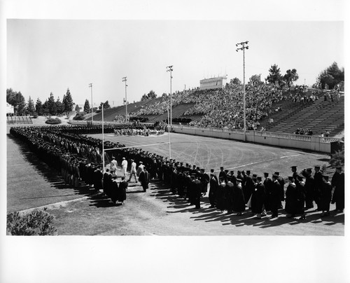 San Jose State College Graduation Ceremony Held at the Stadium