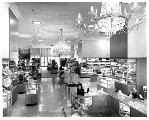 View of the I. Magnin & Co. Department Store Accessories Department