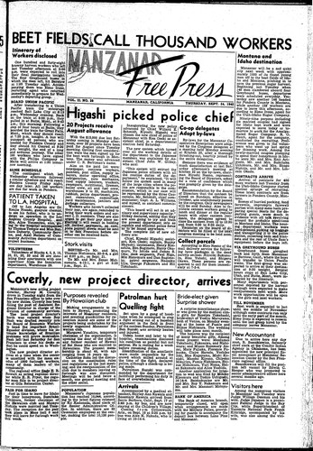 Manzanar free press, September 24, 1942