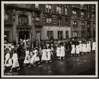 Ladies Auxiliary to the Brotherhood of Sleeping Car Porters marching in parade