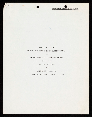 Agreements between the Brotherhood of Sleeping Car Porters and the Chicago & Eastern Illinois Railroad Company