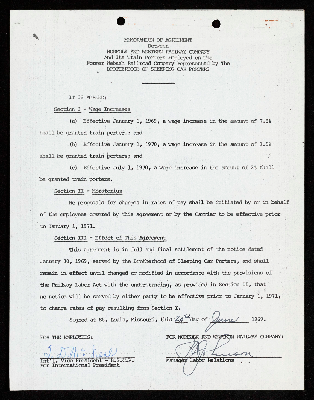 Agreements between the Brotherhood of Sleeping Car Porters and the Norfolk and Western Railway Company