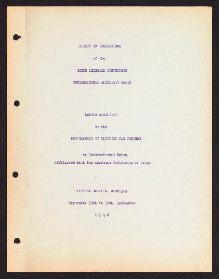 Report of proceedings of the sixth biennial convention International Auxiliary Order Ladies Auxiliaries to the Brotherhood of Sleeping Car Porters