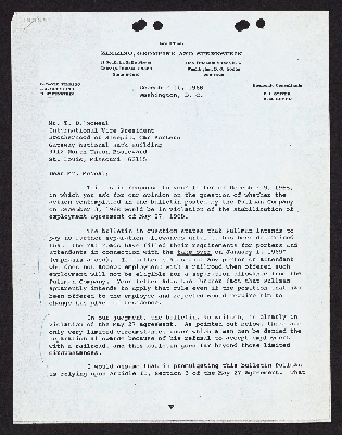 Correspondence from international unions to C.L. Dellums