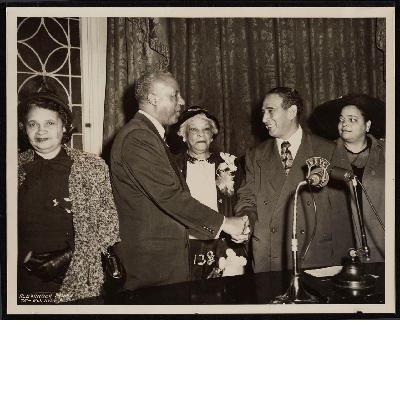 Mrs M.P. Webster, A. Philip Randolph, Lucille Campbell Green, Vincent Impellitteri, Mrs B.F. McLaurin