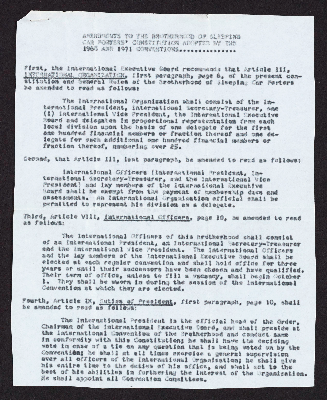 Constitution and general rules of the Brotherhood of Sleeping Car Porters, Train, Chair Car, Coach Porters & Attendants