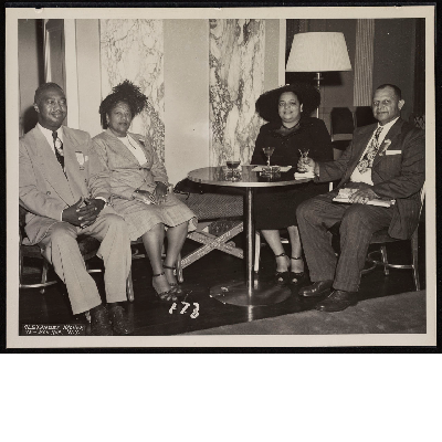 Dinner banquet (left-right): B.F. McLaurin, Mrs. Totten, Mrs. M. McLaurin, Willie Richardson