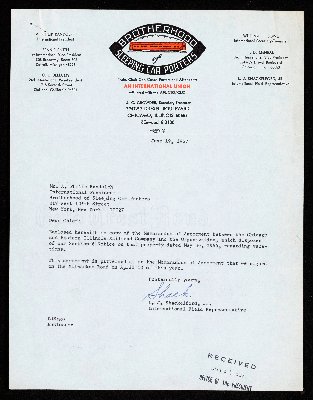 Agreements between the Brotherhood of Sleeping Car Porters and the Chicago and Eastern Illinois Railway Company