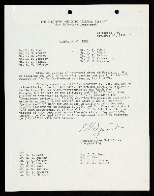 Agreements between the Brotherhood of Sleeping Car Porters and the Baltimore & Ohio Railroad