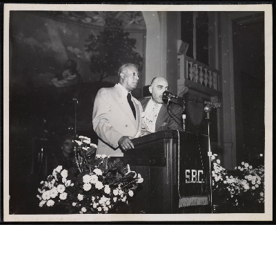 C.L. Dellums and A. Philip Randolph at SBC lectern