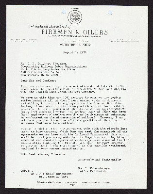 Correspondence from international unions to C.L. Dellums