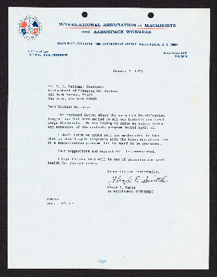 Correspondence from international unions to C.L. Dellums